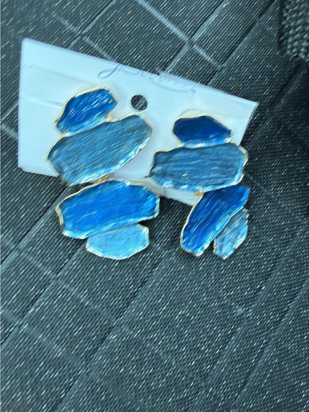 Blue Multi-Stone Cluster Statement Earrings by
